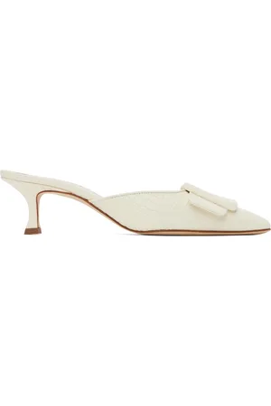 Manolo Blahnik Off-White Maysalebi Heels