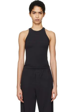 SKIMS Black Cotton Jersey Crew Neck Tank Top