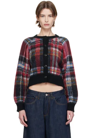 YMC Red & Black Foxtail Tartan Cardigan