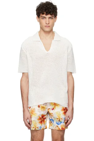 Orlebar Brown Off-White Batten Crochet Polo
