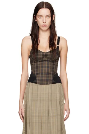 Miaou Brown Marguerite Corset Top