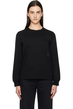 Alexander Wang Black Puff Logo Long Sleeve T-shirt