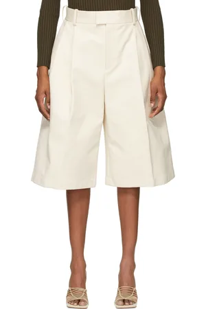 Bottega Veneta Off-White Twill Wide-Leg Shorts