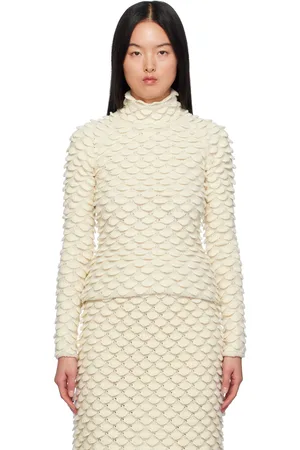 Bottega Veneta Off-White Fishscale Turtleneck