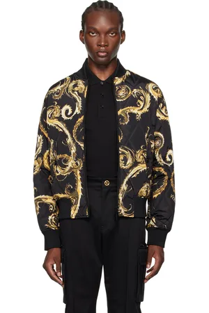 VERSACE Black Chromo Couture Reversible Bomber Jacket