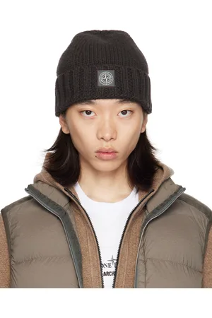 Stone Island Gray Knitted Tonal Badge Beanie