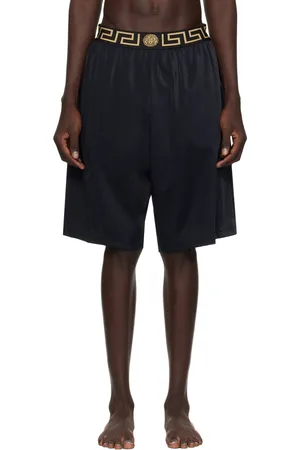 VERSACE Black Greca Border Swim Shorts