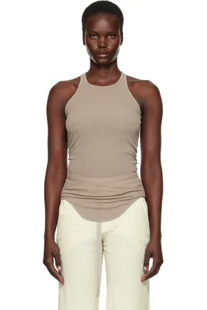 Rick Owens Taupe Hollywood Basic Rib Tank Top