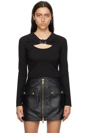 VERSACE Black V-Emblem Long Sleeve T-Shirt