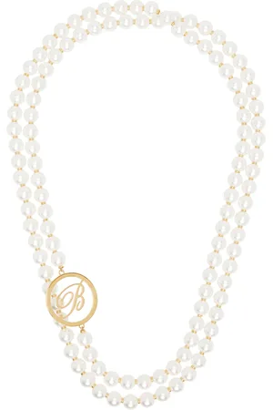 BLUMARINE White & Gold Faux-Pearl Necklace