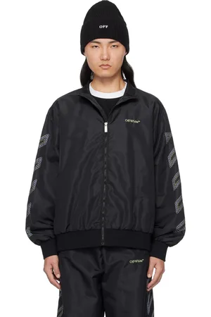 OFF-WHITE Black Diag Outl Nylon Faille Track Jacket
