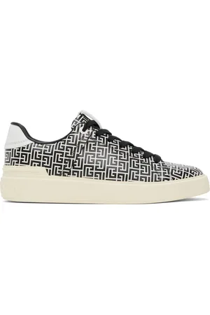 Balmain Beige & Black B-Court Flip Sneakers