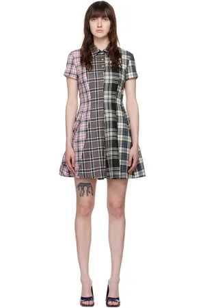 Msgm Black Check Minidress
