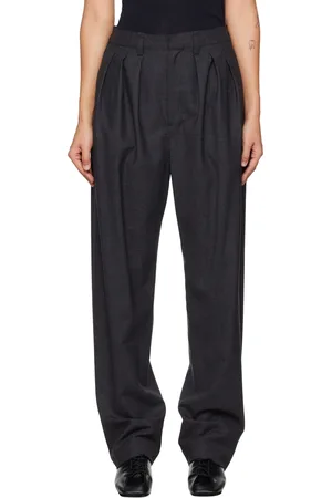 LEMAIRE Navy Pleated Tailored Trousers