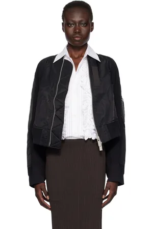 SACAI Black Paneled Bomber Jacket