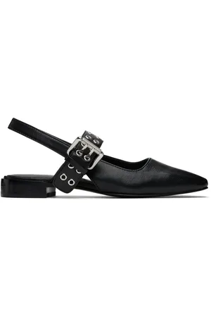 RAG&BONE Black Astra Leather Slingback Slippers