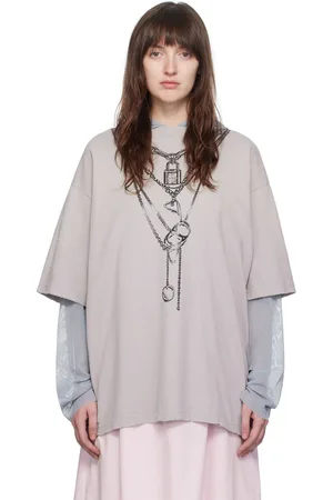 Acne Studios Gray & Blue Hooded Long Sleeve T-Shirt