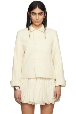 AARON ESH SSENSE Exclusive Beige Double-Breasted Jacket