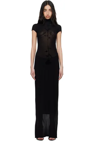Jean Paul Gaultier Black Light Viscose Jersey Sleeveless Maxi Dress