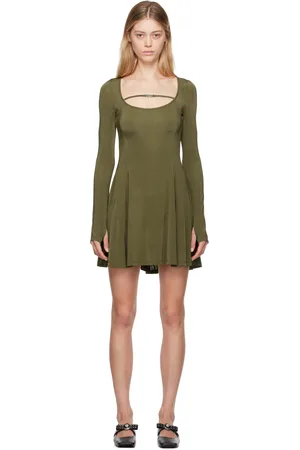 VERSACE Khaki Flared Minidress