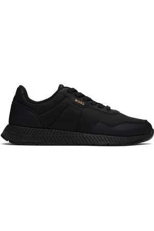 HUGO BOSS Black Embroidered-Logo Sneakers