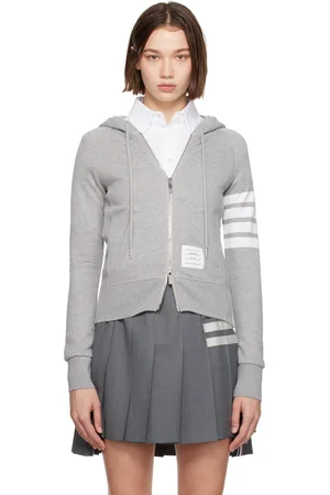 Thom Browne Gray Classic Loopback Full Zip Hoodie