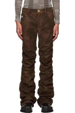 MISBHV Ruched Faux-Leather Trousers