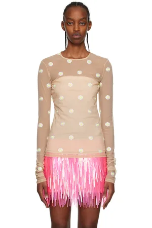 Sportmax Beige Fitted Long Sleeve T-Shirt