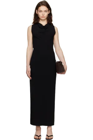 Totême Black Cowl-Neck Maxi Dress