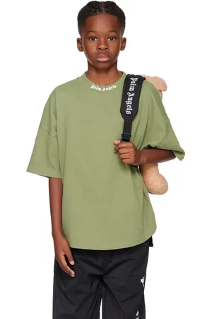Palm Angels Kids Khaki Classic Overlogo T-shirt