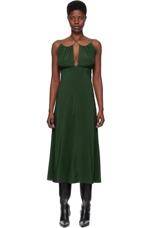 Totême Green Gathered Maxi Dress