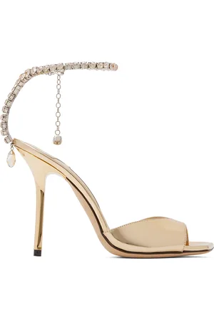Jimmy Choo Gold Saeda 100 Heeled Sandals