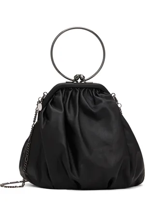 YOHJI YAMAMOTO Black Clasp Drape Bag