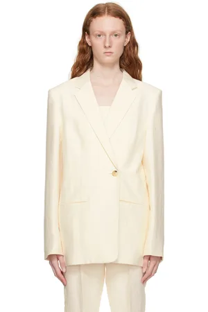 Helmut Lang Off-White Double-Breasted Blazer