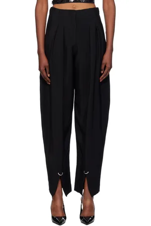 MUGLER Black Pierced Loose Tailored Trousers