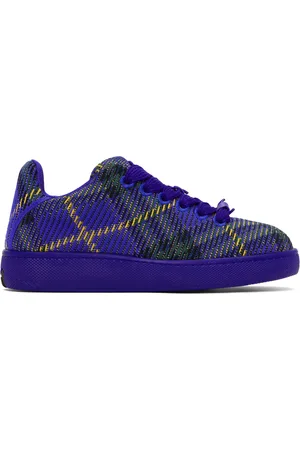 Burberry Navy Check Knit Box Sneakers