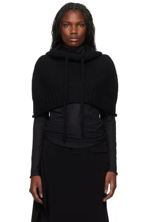YOHJI YAMAMOTO Black Hooded Warmer Hood