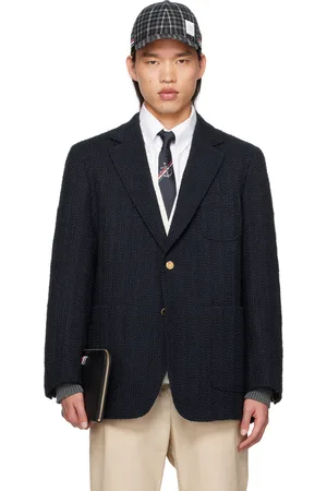 Thom Browne Navy Unstructured Blazer
