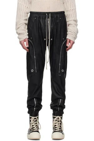 Rick Owens Black Hollywood Bauhaus Leather Cargo Pants