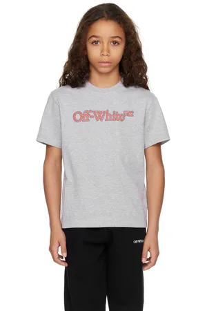 OFF-WHITE Kids Gray Big Bookish T-shirt