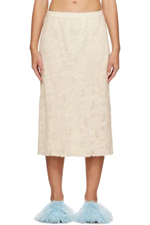 SONG FOR THE MUTE Off- Shaggy Midi Skirt
