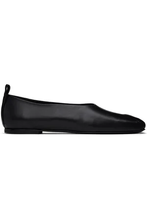 Courrèges Black Minimal Leather Loafers