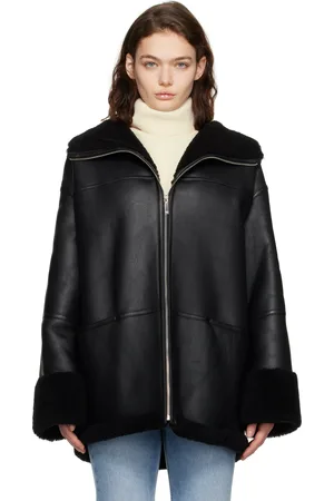 Totême Black Signature Shearling Jacket