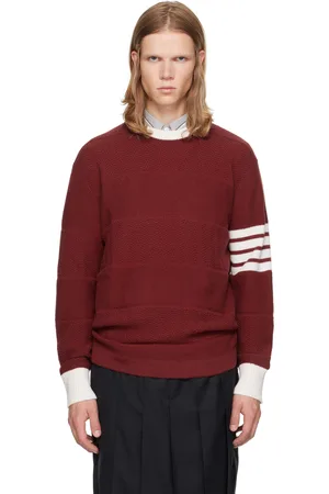 Thom Browne Burgundy 4-Bar Rugby Sweater