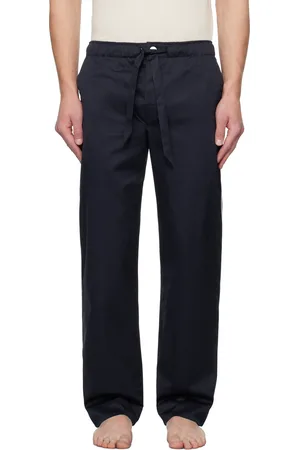 Tekla Navy Sateen Pyjama Pants