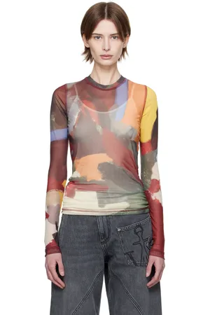 J.W.Anderson Multicolor Abstract Print Sheer Long Sleeve T-shirt