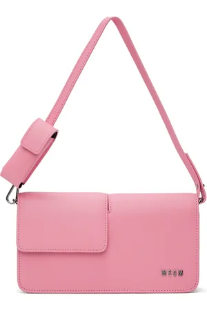 Msgm Pink Double Flap Baguette Bag