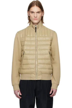 Mackage Beige Collin-R Nano Mixed Media Down Bomber Jacket
