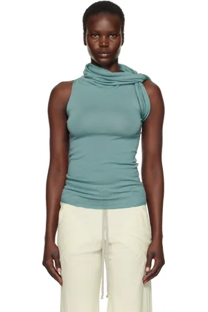Rick Owens Blue Hollywood Banded Tank Top