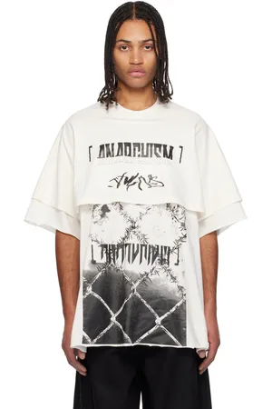 JULIUS Off-White Ana-Cropped Double JD T-shirt